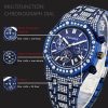 CAGARNY 6881 Diamond-studded Six-needles Guartz Dual Movement Watch Men Stainless Steel Strap Watch (Silver Shell White Dial) - Image 6