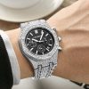 CAGARNY 6881 Diamond-studded Six-needles Guartz Dual Movement Watch Men Stainless Steel Strap Watch (Silver Shell White Dial) - Image 7