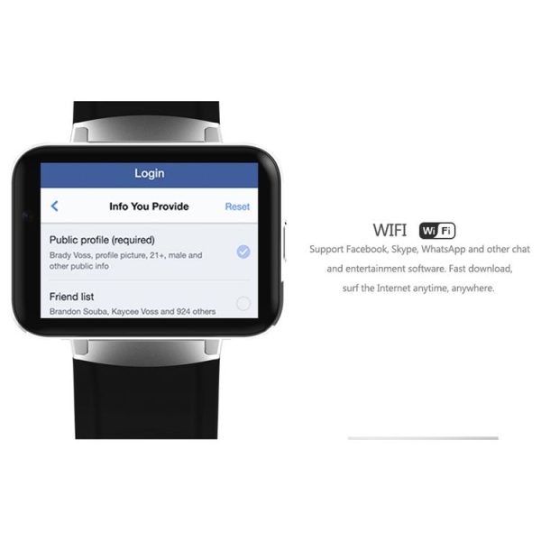 DOMINO DM98 Smart Watch Phone, 512MB + 4GB, 2.2 inch IPS Capacitive Touch Screen MT6572A Dual Core 1.2Ghz Bluetooth 4.0 Smart Watch Phone, Support GSM / WCDMA / WiFi / GPS / BT / Facebook / WhatsApp / Apps From Downloading / Anti-lost (Black) - Image 13