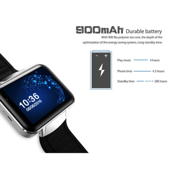 DOMINO DM98 Smart Watch Phone, 512MB + 4GB, 2.2 inch IPS Capacitive Touch Screen MT6572A Dual Core 1.2Ghz Bluetooth 4.0 Smart Watch Phone, Support GSM / WCDMA / WiFi / GPS / BT / Facebook / WhatsApp / Apps From Downloading / Anti-lost (Black) - Image 7