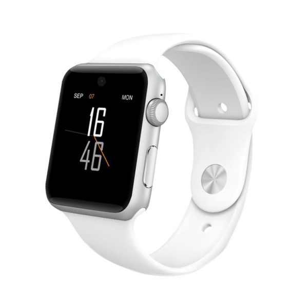 DOMINO DM09 1.54 inch IPS Full View Full Fitting Capacitive Touch Screen MTK2502C-ARM7 Bluetooth 4.0 Smart Watch Phone, Support GSM / Smart Knob / Raise to Bright Screen / Flip Hand to Switch Interface / 3D Acceleration / Pedometer Analysis / Sedentary Reminder / Sleep Monitor / Anti-lost / Remote Camera, 128MB+64MB (White)