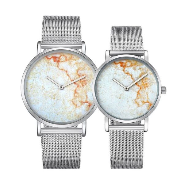 CAGARNY 6812 Round Dial Alloy Silver Case Fashion Couple Watch Men & Women Lover Quartz Watches with Stainless Steel Band - Image 2