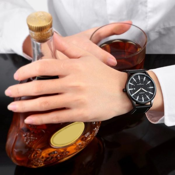 CAGARNY 6866 Fashion Dual Quartz Movement Wrist Watch with Genuine Leather Band (Orange Number) - Image 5