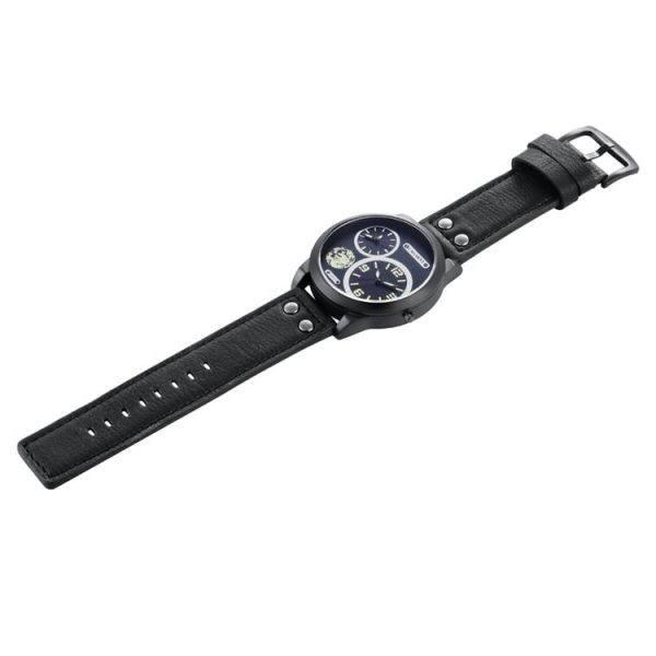 CAGARNY 6852 Fashion Waterproof Dual Quartz Movement Wrist Watch with Leather Band (White Number) - Image 4