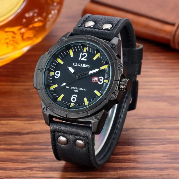 CAGARNY 6853 Fashion Waterproof Quartz Movement Wrist Watch with Leather Band (White Scale) - Image 6