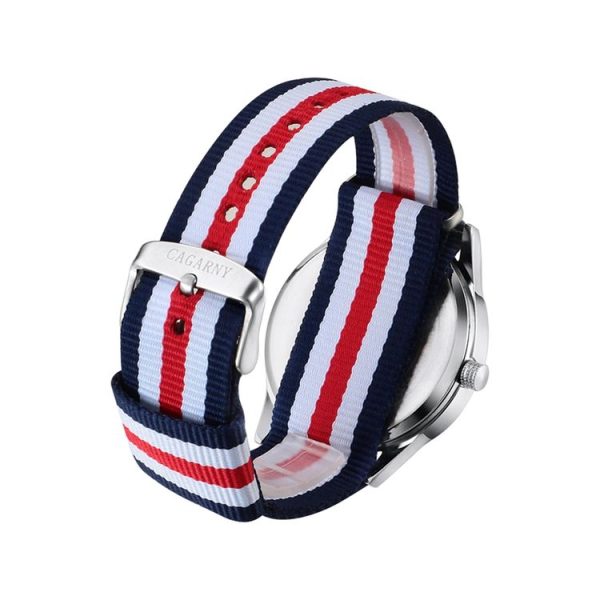 CAGARNY 6865 Concise Style Ultra Thin Waterproof Quartz Wrist Watch with Striped Nylon Band - Image 3