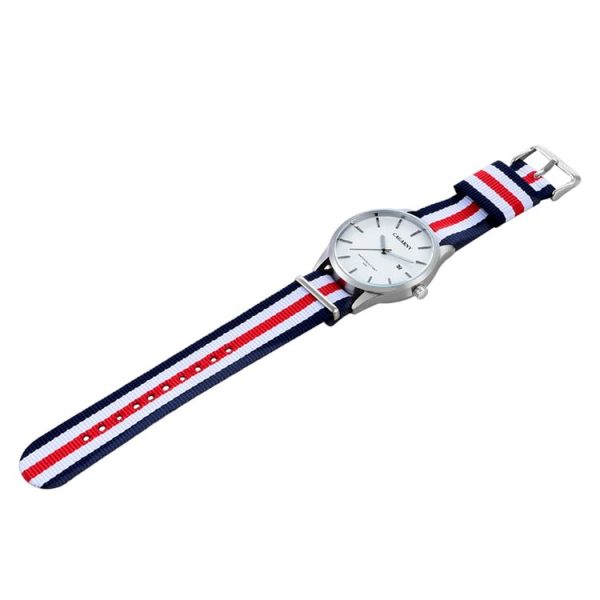 CAGARNY 6865 Concise Style Ultra Thin Waterproof Quartz Wrist Watch with Striped Nylon Band - Image 4