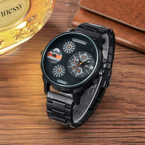 CAGARNY 6836 Fashion Waterproof Dual Quartz Movement Wrist Watch with Stainless Steel Band (Orange) - Image 4