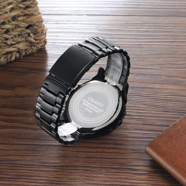 CAGARNY 6836 Fashion Waterproof Dual Quartz Movement Wrist Watch with Stainless Steel Band (Orange) - Image 5