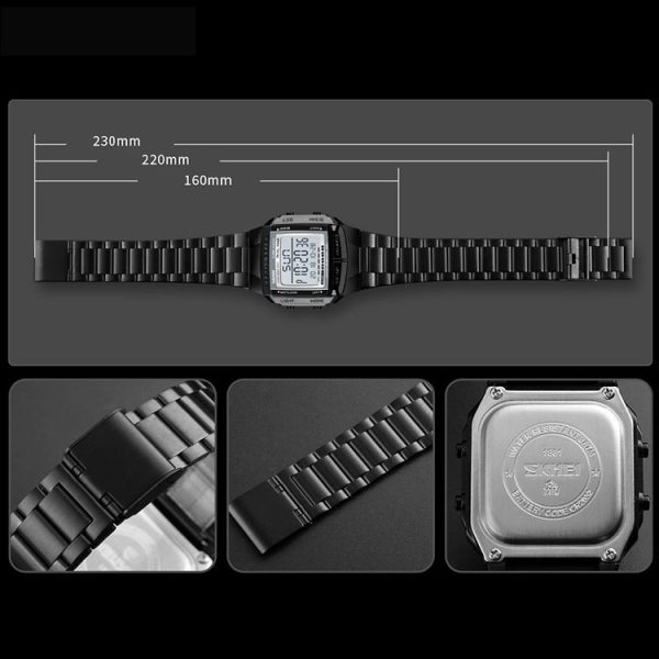 SKMEI 1381 Multifunctional Men Outdoor Business Sport Noctilucent Waterproof Digital Wrist Watch (Silver) - Image 4