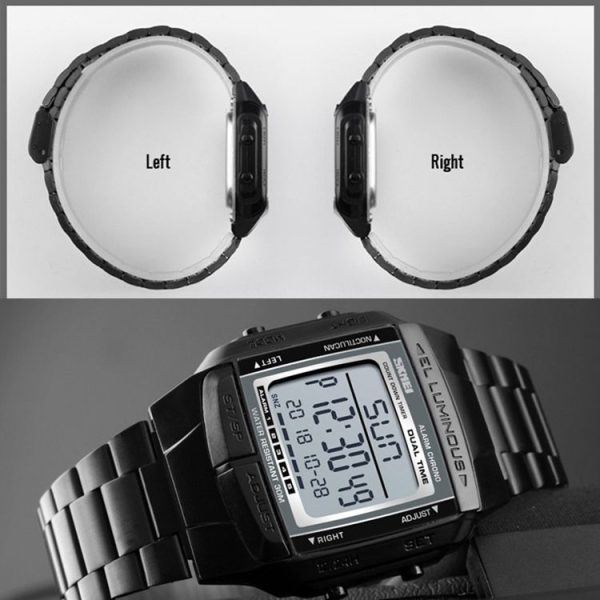 SKMEI 1381 Multifunctional Men Outdoor Business Sport Noctilucent Waterproof Digital Wrist Watch (Silver) - Image 5