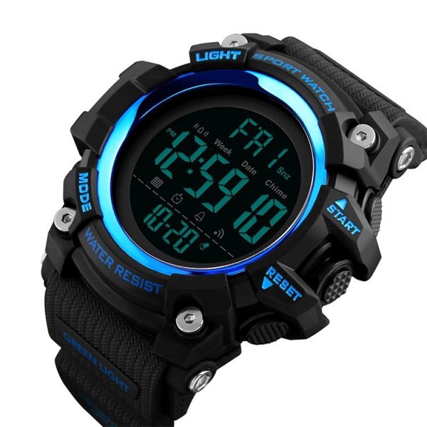 SKMEI 1384 Multifunctional Men Outdoor Fashion Noctilucent Waterproof LED Digital Watch (Blue) - Image 3