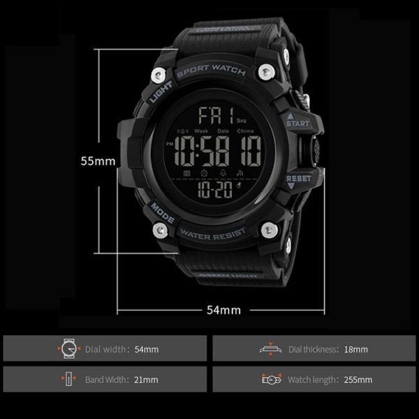SKMEI 1384 Multifunctional Men Outdoor Fashion Noctilucent Waterproof LED Digital Watch (Blue) - Image 4