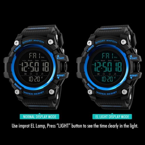 SKMEI 1384 Multifunctional Men Outdoor Fashion Noctilucent Waterproof LED Digital Watch (Blue) - Image 7