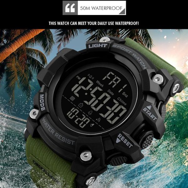 SKMEI 1384 Multifunctional Men Outdoor Fashion Noctilucent Waterproof LED Digital Watch (Blue) - Image 8