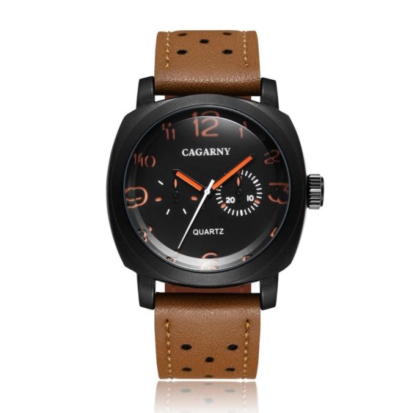 CAGARNY 6833 Fashionable Quartz Five Needles Sport Wrist Watch with Leather Band for Men - Image 2