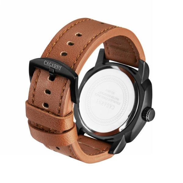 CAGARNY 6833 Fashionable Quartz Five Needles Sport Wrist Watch with Leather Band for Men - Image 3