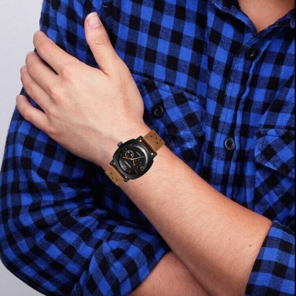 CAGARNY 6833 Fashionable Quartz Five Needles Sport Wrist Watch with Leather Band for Men - Image 5