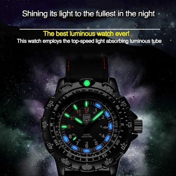 Addies MY-049 Outdoor Sports Multifunctional Waterproof Luminous Watch Silicone Watchstrap Watch for Men (Black) - Image 5