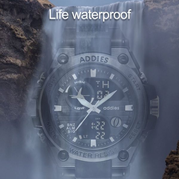 Addies MY-1818 Luminous Three-window LED Outdoor Sports Multi-function Electronic Watch for Men, Support Calendar / Alarm Clock / Timer (Black) - Image 10
