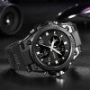 Addies MY-1818 Luminous Three-window LED Outdoor Sports Multi-function Electronic Watch for Men, Support Calendar / Alarm Clock / Timer (Black) - Image 3