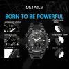 Addies MY-1818 Luminous Three-window LED Outdoor Sports Multi-function Electronic Watch for Men, Support Calendar / Alarm Clock / Timer (Black) - Image 5