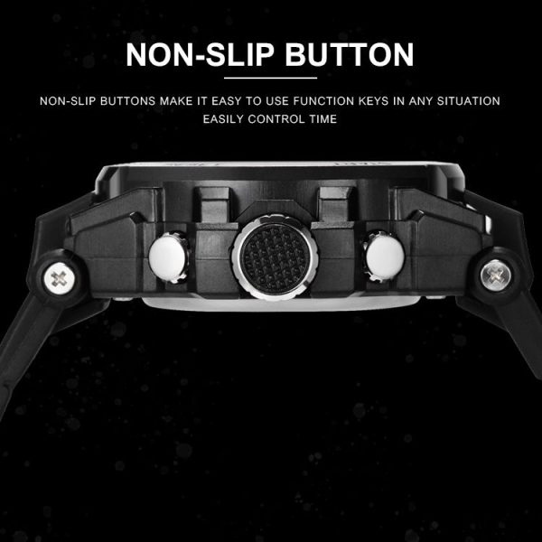 Addies MY-1818 Luminous Three-window LED Outdoor Sports Multi-function Electronic Watch for Men, Support Calendar / Alarm Clock / Timer (Black) - Image 8