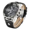 CAGARNY 6820 Fashionable Multifunctional Style Quartz Business Sport Wrist Watch with Leather Band & GMT Time & Calendar & Luminous Display for Men (Black) - Image 3
