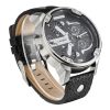 CAGARNY 6820 Fashionable Multifunctional Style Quartz Business Sport Wrist Watch with Leather Band & GMT Time & Calendar & Luminous Display for Men (Black) - Image 4