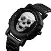 SKMEI 9178 Skull Pattern Multifunctional Outdoor Men Fashion Waterproof Quartz Wrist Watch (Silver) - Image 3