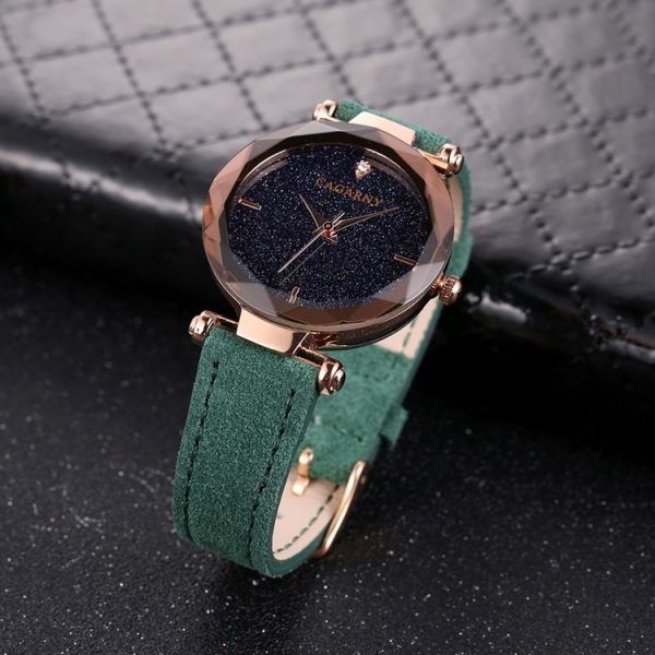 CAGARNY 6877 Water Resistant Fashion Women Quartz Wrist Watch with Leather Band (Green) - Image 2