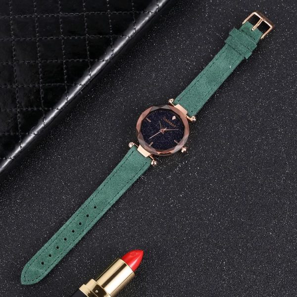 CAGARNY 6877 Water Resistant Fashion Women Quartz Wrist Watch with Leather Band (Green) - Image 3