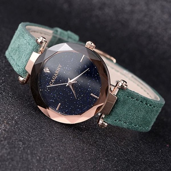 CAGARNY 6877 Water Resistant Fashion Women Quartz Wrist Watch with Leather Band (Green) - Image 4