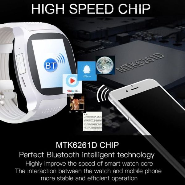 T8 Smart Watch Phone, 1.54 inch IPS Screen 6261D / 260MHz, 0.3MP Camera, Support GSM & Dial & Pedometer & Anti-lost & Sleep Monitor & Remote Camera & FM Radio (White) - Image 9