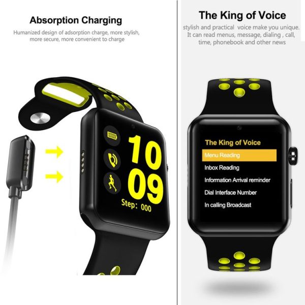 DOMINO DM09 Plus Watch Phone, 128MB+64MB, 1.54 inch IPS Screen MTK2502C-ARM7, Silicone Watch Band, Bluetooth 4.0, Network: 2G, Support Pedometer / Text to Speech / Sleep Monitor / Sedentary Reminder / Anti-lost / Voice Changer / Notification Reminder / Voice Interaction / Remote Capture (Black + Black & Yellow) - Image 11