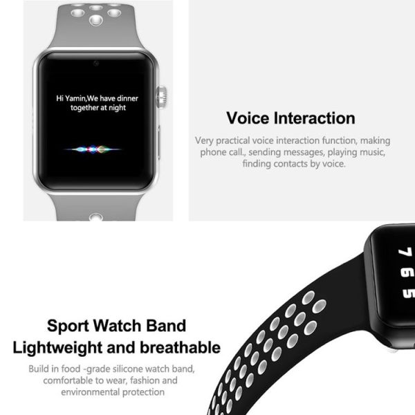 DOMINO DM09 Plus Watch Phone, 128MB+64MB, 1.54 inch IPS Screen MTK2502C-ARM7, Silicone Watch Band, Bluetooth 4.0, Network: 2G, Support Pedometer / Text to Speech / Sleep Monitor / Sedentary Reminder / Anti-lost / Voice Changer / Notification Reminder / Voice Interaction / Remote Capture (Black + Black & Yellow) - Image 14