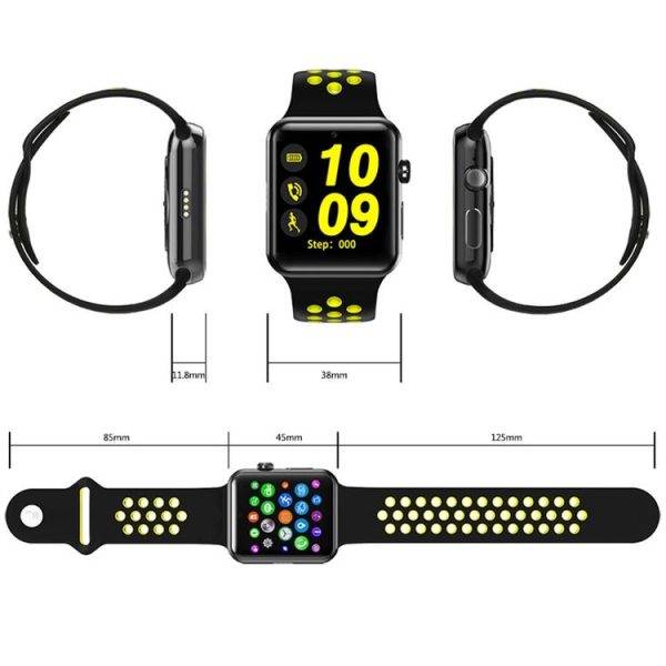 DOMINO DM09 Plus Watch Phone, 128MB+64MB, 1.54 inch IPS Screen MTK2502C-ARM7, Silicone Watch Band, Bluetooth 4.0, Network: 2G, Support Pedometer / Text to Speech / Sleep Monitor / Sedentary Reminder / Anti-lost / Voice Changer / Notification Reminder / Voice Interaction / Remote Capture (Black + Black & Yellow) - Image 6