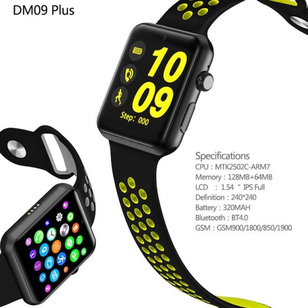 DOMINO DM09 Plus Watch Phone, 128MB+64MB, 1.54 inch IPS Screen MTK2502C-ARM7, Silicone Watch Band, Bluetooth 4.0, Network: 2G, Support Pedometer / Text to Speech / Sleep Monitor / Sedentary Reminder / Anti-lost / Voice Changer / Notification Reminder / Voice Interaction / Remote Capture (Black + Black & Yellow) - Image 7