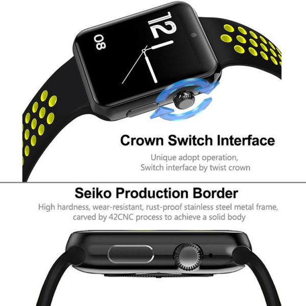 DOMINO DM09 Plus Watch Phone, 128MB+64MB, 1.54 inch IPS Screen MTK2502C-ARM7, Silicone Watch Band, Bluetooth 4.0, Network: 2G, Support Pedometer / Text to Speech / Sleep Monitor / Sedentary Reminder / Anti-lost / Voice Changer / Notification Reminder / Voice Interaction / Remote Capture (Black + Black & Yellow) - Image 8