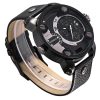 CAGARNY 6818 Fashionable DZ Style Large Dial Dual Clock Quartz Movement Sport Wrist Watch with Leather Band & Calendar Function for Men (Black Band Black Case) - Image 4