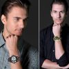 CAGARNY 6818 Fashionable DZ Style Large Dial Dual Clock Quartz Movement Sport Wrist Watch with Leather Band & Calendar Function for Men (Black Band Black Case) - Image 6