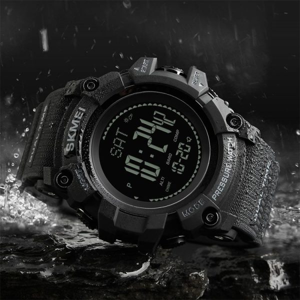 SKMEI 1358 Multifunctional Men Outdoor Sports 30m Waterproof Digital Watch with Compass / Barometer / Altimeter / Pedometer Function (Black) - Image 10