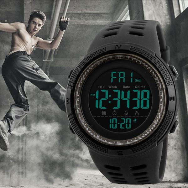 SKMEI 1251 Men Fashionable Outdoor 50m Waterproof Sports Watch Digital Watch with PU Watchband (Blue) - Image 13
