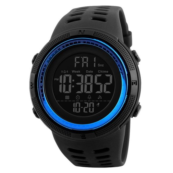 SKMEI 1251 Men Fashionable Outdoor 50m Waterproof Sports Watch Digital Watch with PU Watchband (Blue) - Image 2