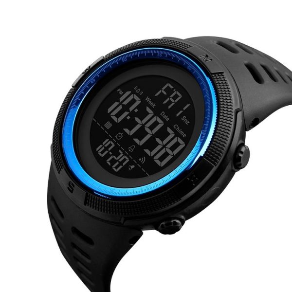 SKMEI 1251 Men Fashionable Outdoor 50m Waterproof Sports Watch Digital Watch with PU Watchband (Blue) - Image 3