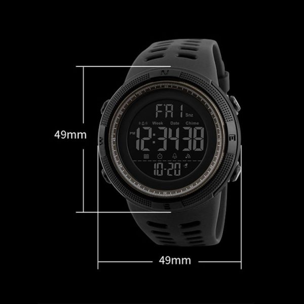 SKMEI 1251 Men Fashionable Outdoor 50m Waterproof Sports Watch Digital Watch with PU Watchband (Blue) - Image 6
