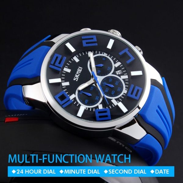 SKMEI 9128 Fashion Multifunctional 3D Large Dial Sports Wristwatch 30m Waterproof Quartz Watch (Green) - Image 11