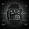 SKMEI 1391 Multifunctional Men Business Digital Watch 30m Waterproof Square Dial Wrist Watch with Leather Watchband (Brown) - Image 4