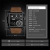 SKMEI 1391 Multifunctional Men Business Digital Watch 30m Waterproof Square Dial Wrist Watch with Leather Watchband (Brown) - Image 6