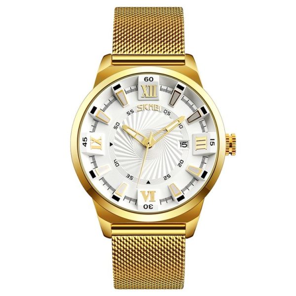 SKMEI 9166 Fashion Men Business Watch 30m Waterproof Metal Quartz Wristwatch (White) - Image 2
